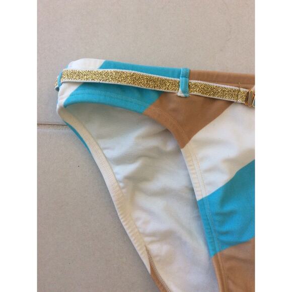 Revolve Salinas Swimwear Bikini Bottom Belted Multicolor Stripe - Picture 4 of 7